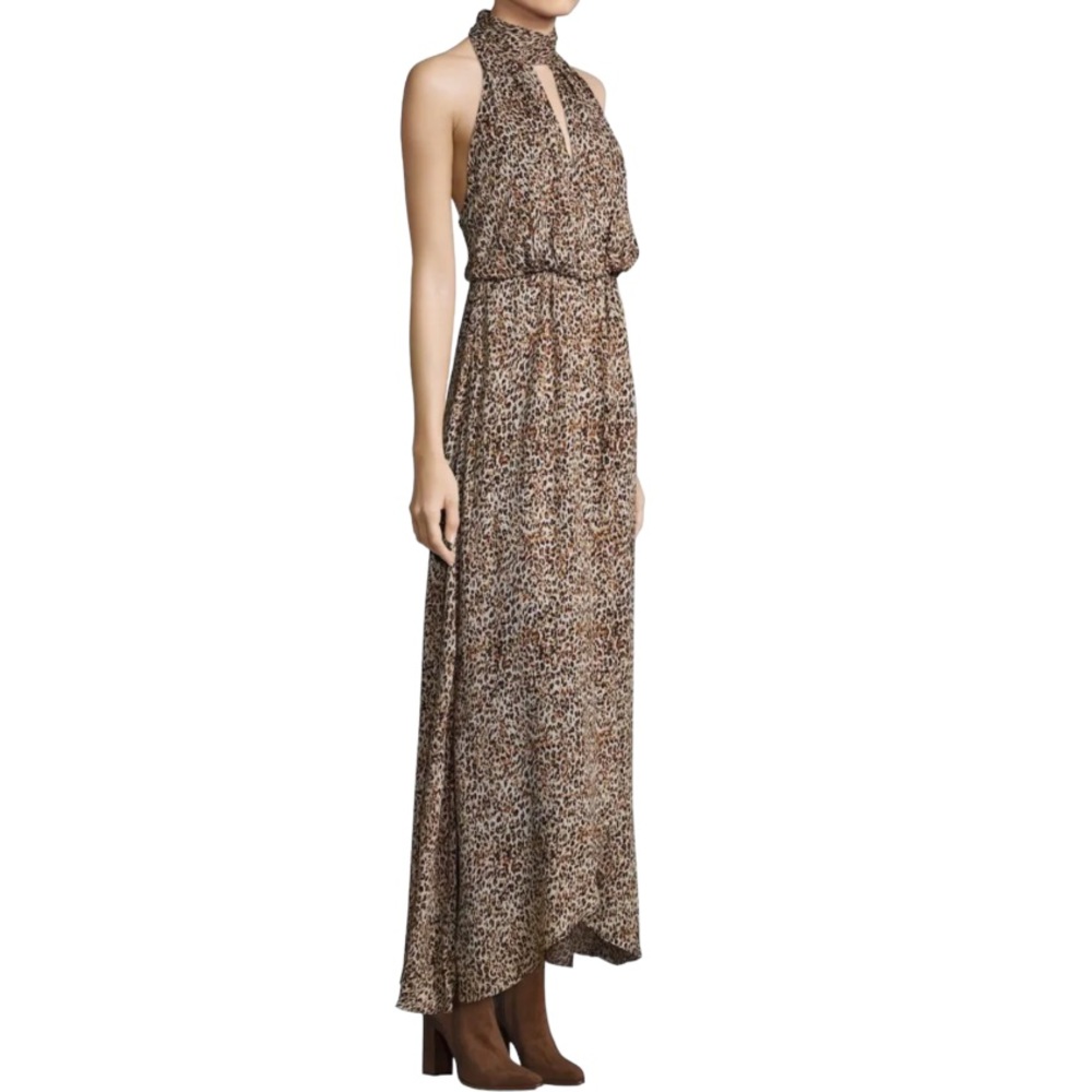 FREE PEOPLE Animal Instincts Flowy High Neck Sleeveless Dress, Black Combo, Sz 4 - Picture 6 of 10